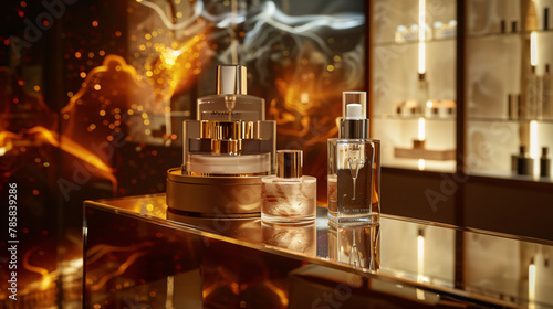 Luxurious packaging with expensive cosmetics