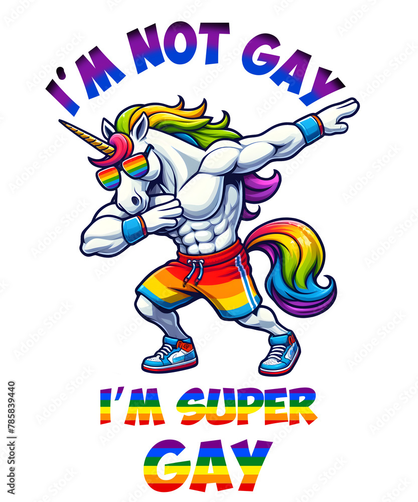 Super Gay Unicorn LGBT Sublimation