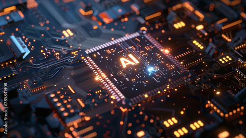 a virtual circuit board with a AI chip