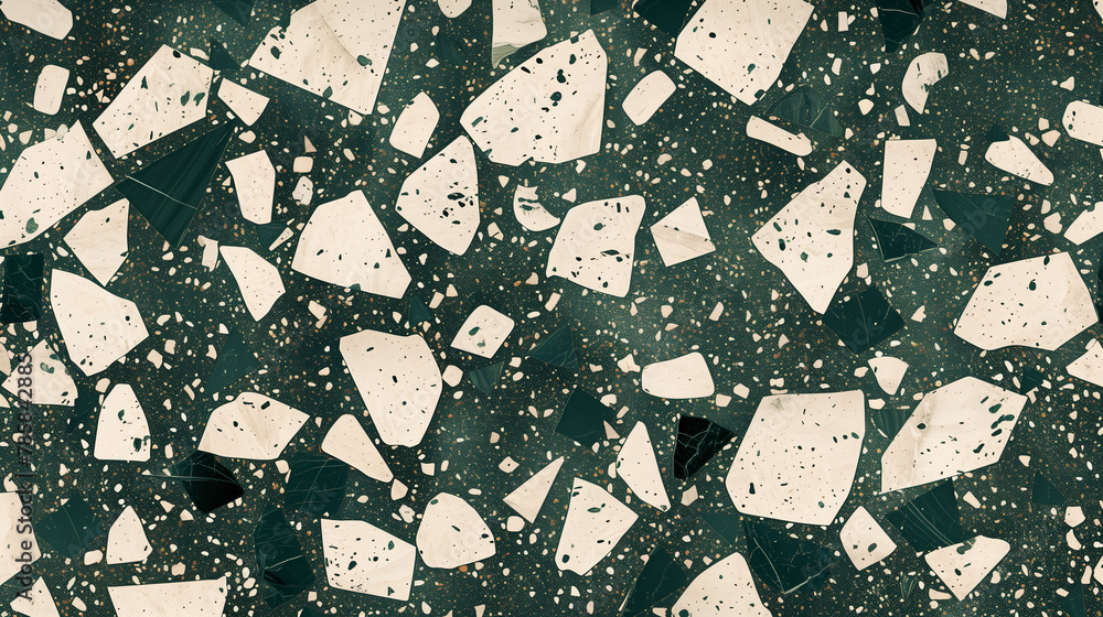 Fototapeta premium High quality Terrazzo marble flooring seamless texture. Concrete wall with multi colored stones pattern background.