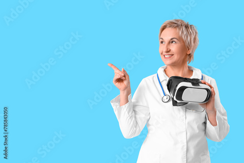 Mature female doctor with V...