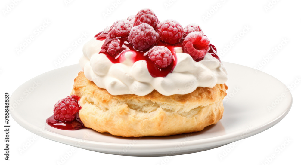 PNG Scones cream raspberry dessert