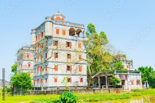 Diaolou Group in Zili Village, Kaiping Diaolou, Jiangmen, Guangdong, China photo