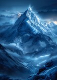 snowy mountain snow covered peak distance advanced digital mountains madness climbing blue shadows recreational products avatar young winter night antarctic