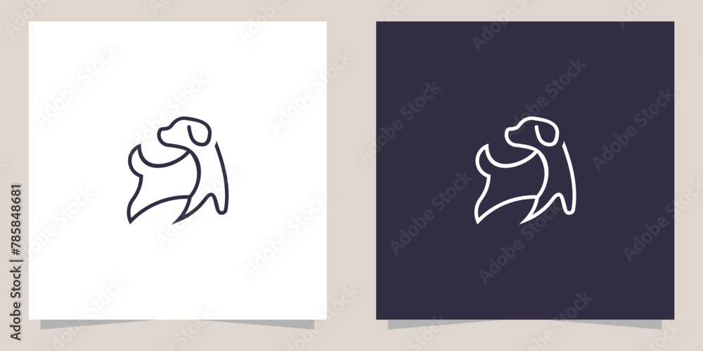 line dog logo design vector