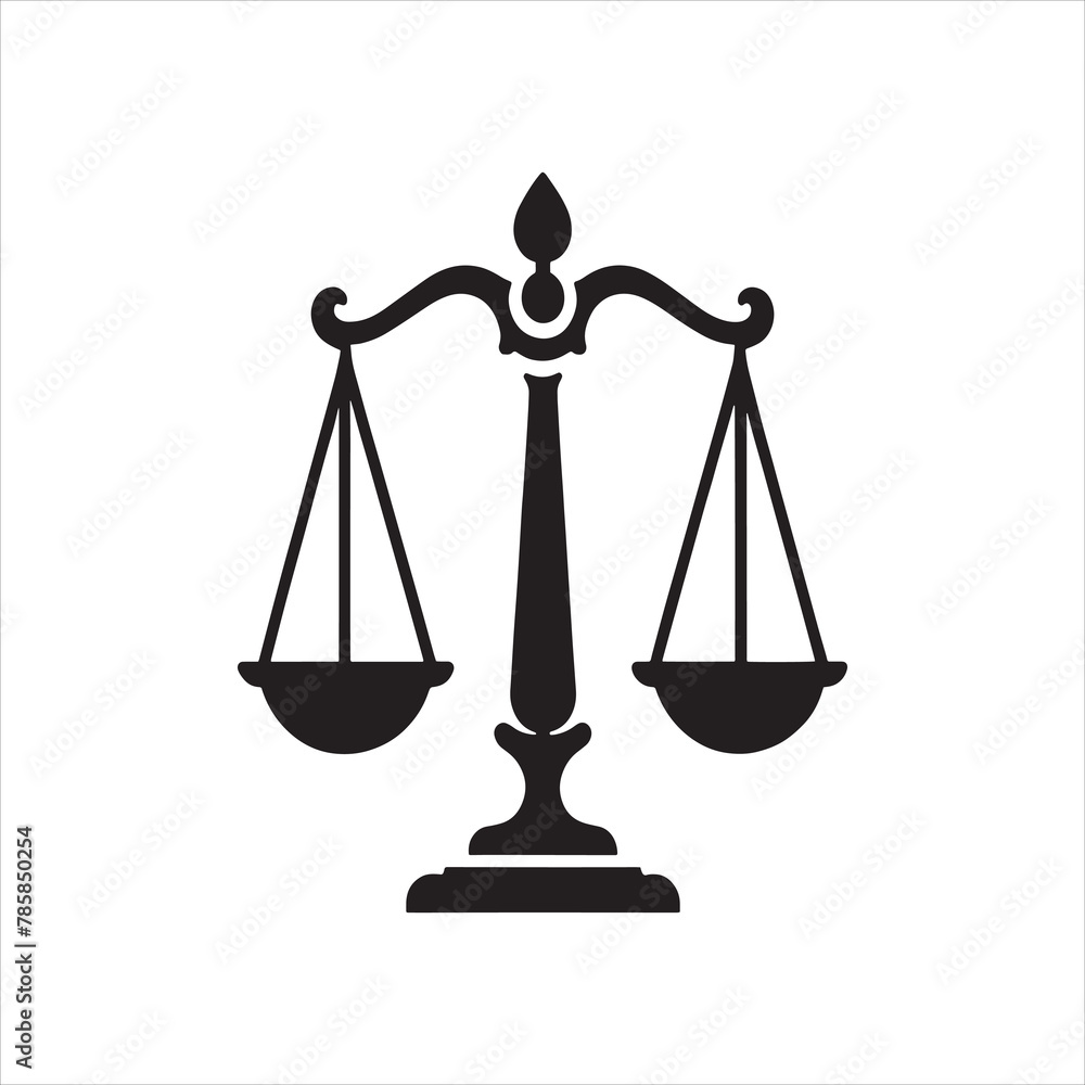Justice scale silhouette vector Justice scale silhouette vector