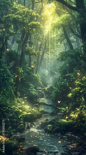 Enchanting Emerald Sanctuary A Mystical Forest Oasis Veiled in Natural Wonder © Nurfadeelah