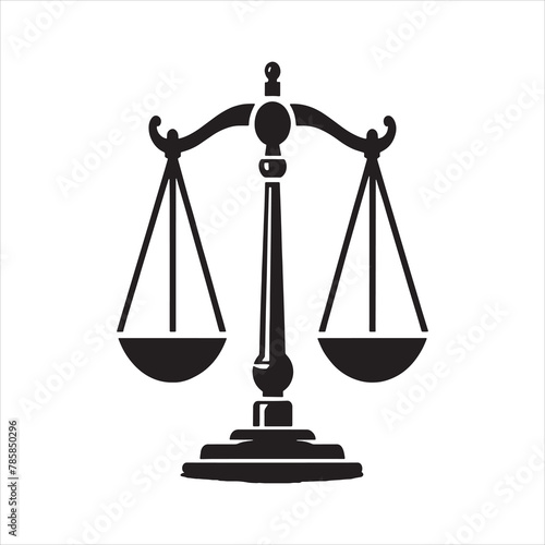 Justice scale Clipart in black and white vector