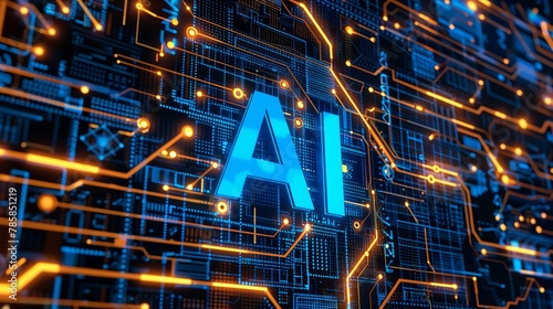 Wallpaper Mural closeup computer circuit blue sign stock advance civilization micro details streaming person standing front commercially ready Torontodigital.ca