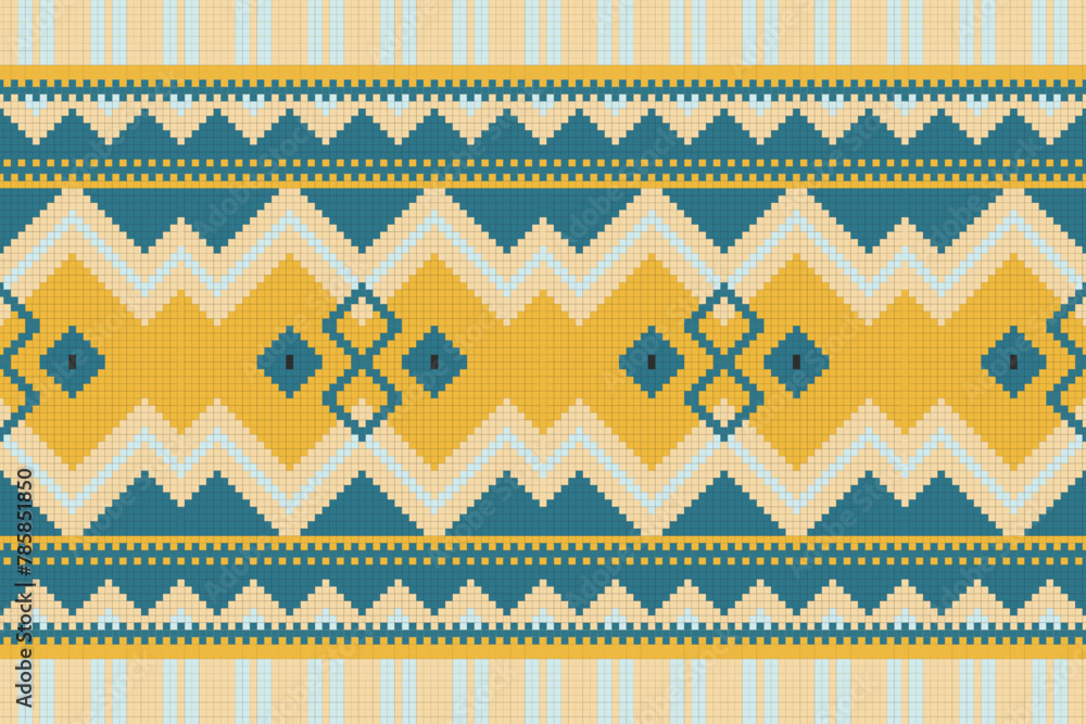Ikat Damask Embroidery Background. Ikat Frame Geometric Ethnic Oriental Pattern traditional.aztec Style Abstract Vector illustration.design for Texture,fabric,clothing,wrapping,sarong. Ikat Damask Embroidery Background. Ikat Frame Geometric Ethnic Oriental Pattern traditional.aztec Style Abstract Vector illustration.design for Texture,fabric,clothing,wrapping,sarong.
