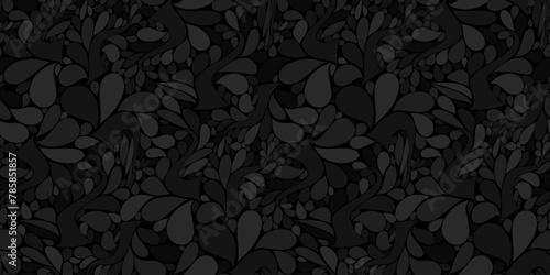 Organic motif, botanical motif background. Seamless pattern.Vector.スタイリッシュな有機的パターン photo