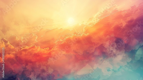 Gentle abstract sunrise, soft gradients of warm colors, evoking Easter morning's promise.
