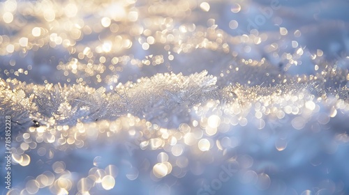 Glittering abstract textures, simulating the sparkling effect of sunlight on snow. 