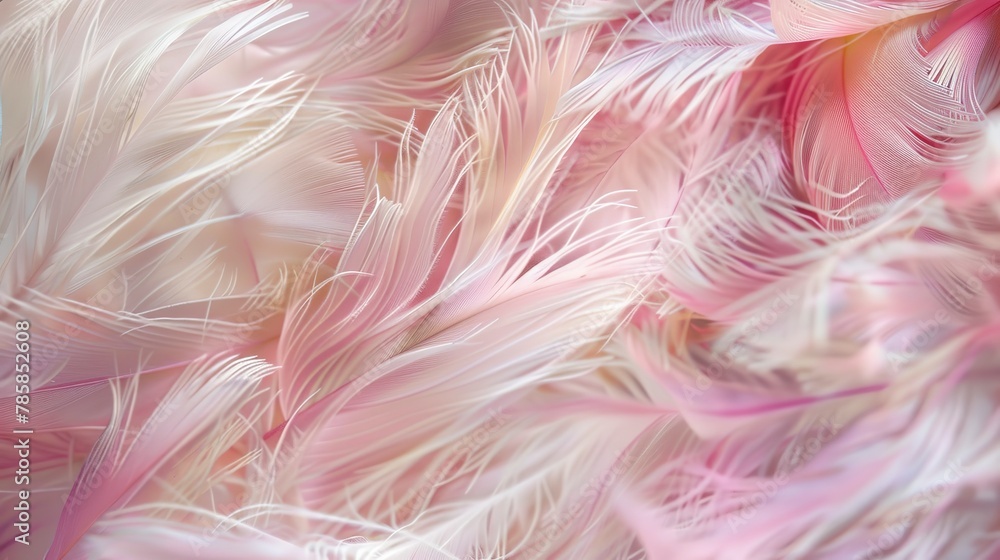 Soft, abstract feathery textures in whites and pinks, conveying tenderness and gentle affection.