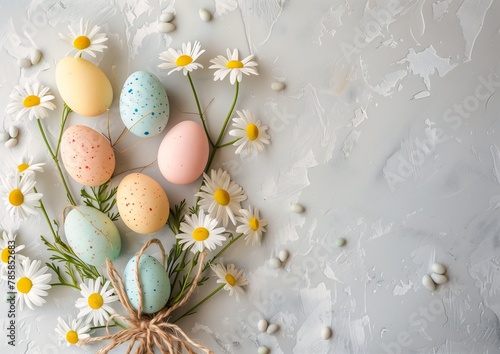 eggs daisies white surface giving gifts people extra details spring early complimentary color markets good news sunday magical items lens flares knick knacks photo