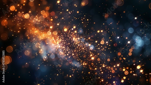 Sparkling abstract lights against a night sky, mimicking festive Fourth of July fireworks. 