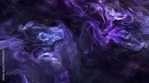 Swirling abstract mists in deep purples and blacks, symbolizing the mysterious Halloween night.
