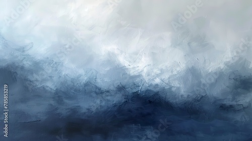 Soft, abstract layers of foggy grays and blues, creating a chilling, mysterious atmosphere.
