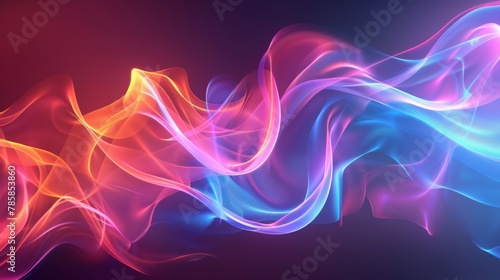 Gradient Trendy smoke waves colorful background wallpaper. 3D render creative smoke swoosh style soft lines. Abstract design smoke wavy pattern vector illustration wallpaper.