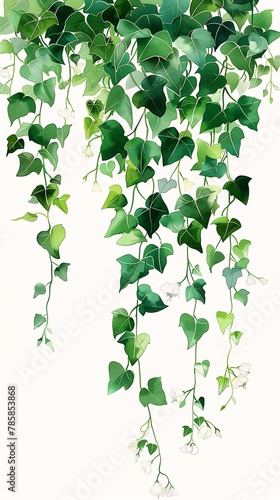 green leaves hanging ceiling simple curvilinear ivy illustration white long straight hair overwatch connected nature via vines morning glory flowers shackled photo