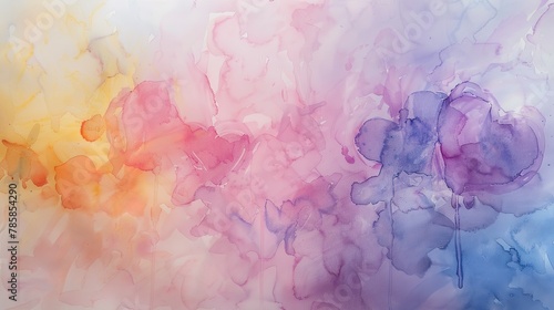 Soft pastel watercolor merge, abstract heart shapes blending, symbolizing growing love. 