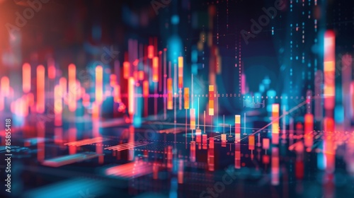 Stock market or forex trading graph and candlestick chart suitable for financial investment concept. Economy trends background for business idea and all art work design. © Plaifah