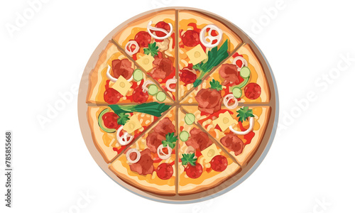 illustration of a pizza on white