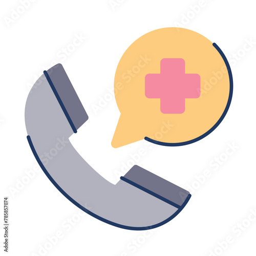 medical call hand drawn illustration