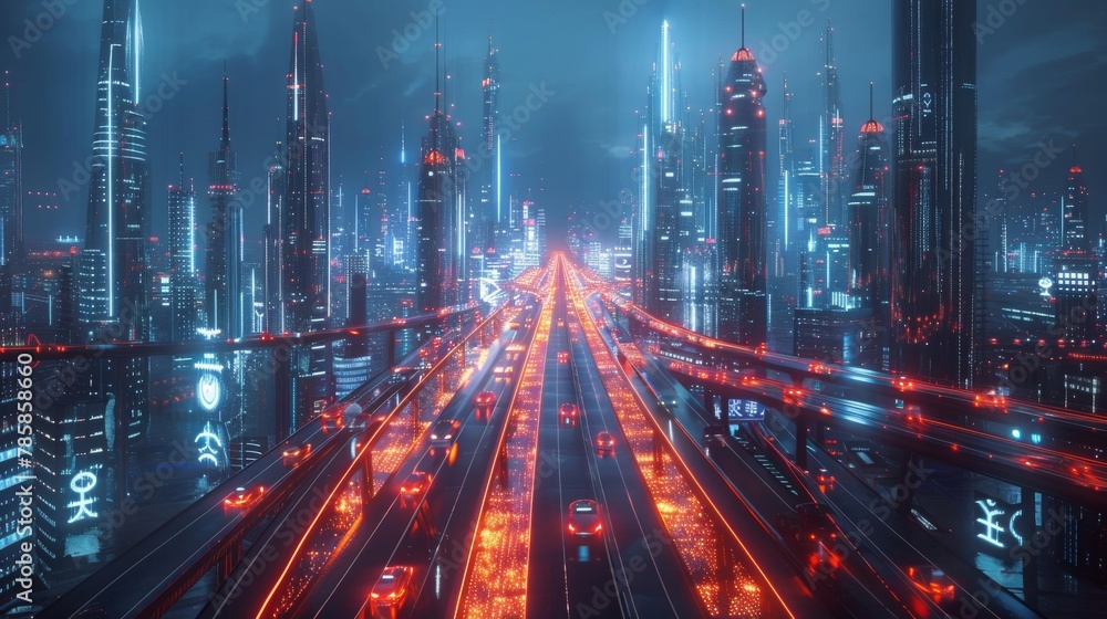 Futuristic Cityscape with Psychic Energy Display Futuristic Cityscape with Psychic Energy Display