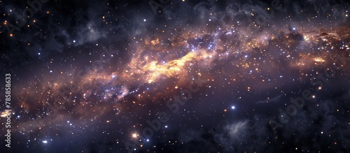 Captivating image of a vast galaxy teeming with numerous twinkling stars set against a deep, dark background