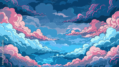 Cartoon Illustration Clouds background, Vector 
