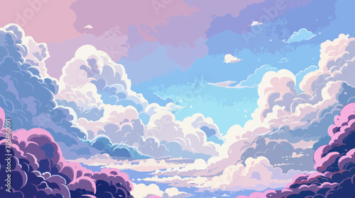 Cartoon Illustration Clouds background, Vector 