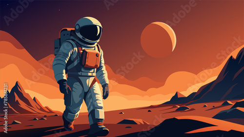 The astronaut gracefully traversed the rugged landscape of a distant moon their suit adapting seamlessly to the changing topography. With the