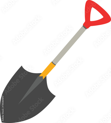 black and red shovel cartoon