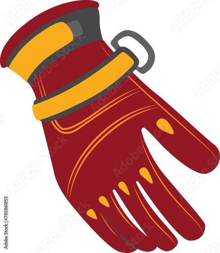 red glove with a yellow strap cartoon