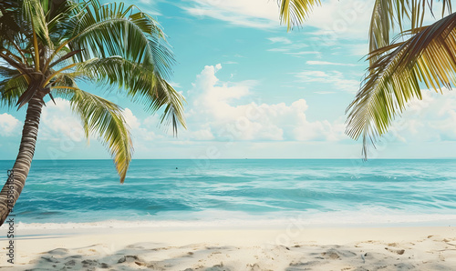 summer time in beautiful beach background copy space