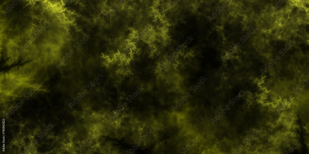Artistic hand painted multi layered dark green background. Violet Fog or smoke color isolated background for effect, text or copyspace. Colorful Dust Particle Explosion Isolated on Black .