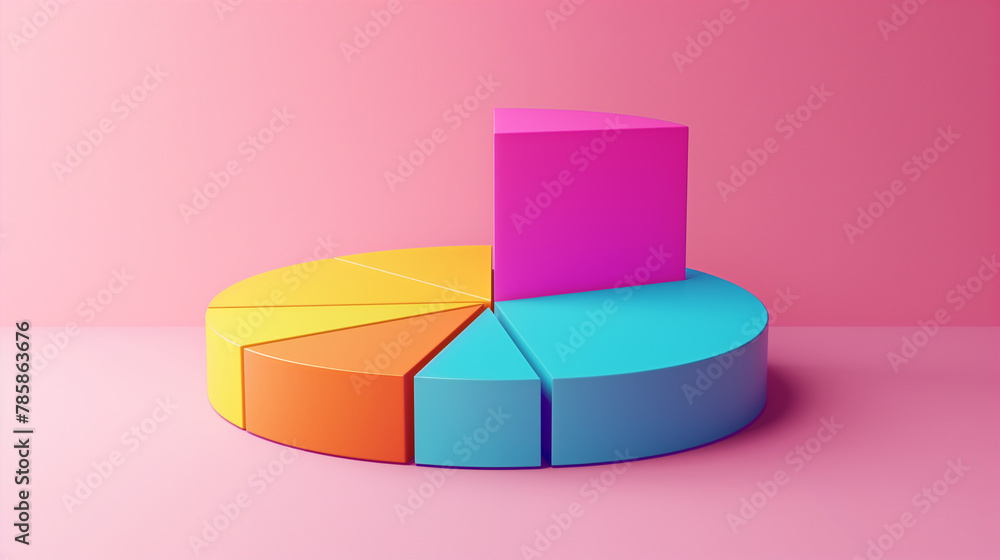 Pie Chart, growth and progress chart of business. 3D model of Pie graph. Generative AI Pie Chart, growth and progress chart of business. 3D model of Pie graph. Generative AI