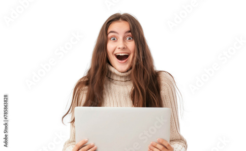 Excited Woman Using Laptop © Аrtranq