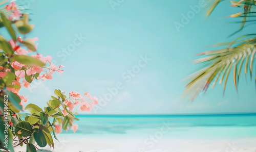 summer time in beautiful beach background copy space