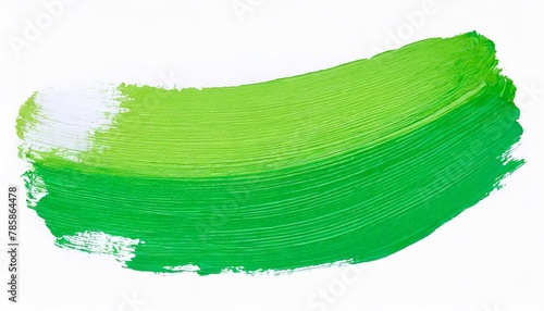 Green paint brush stroke on white canvas, resembling a slope of grassland