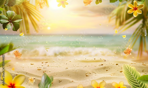 summer time in beautiful beach background copy space
