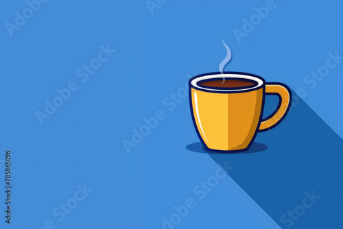 cup of coffee with blue background 
