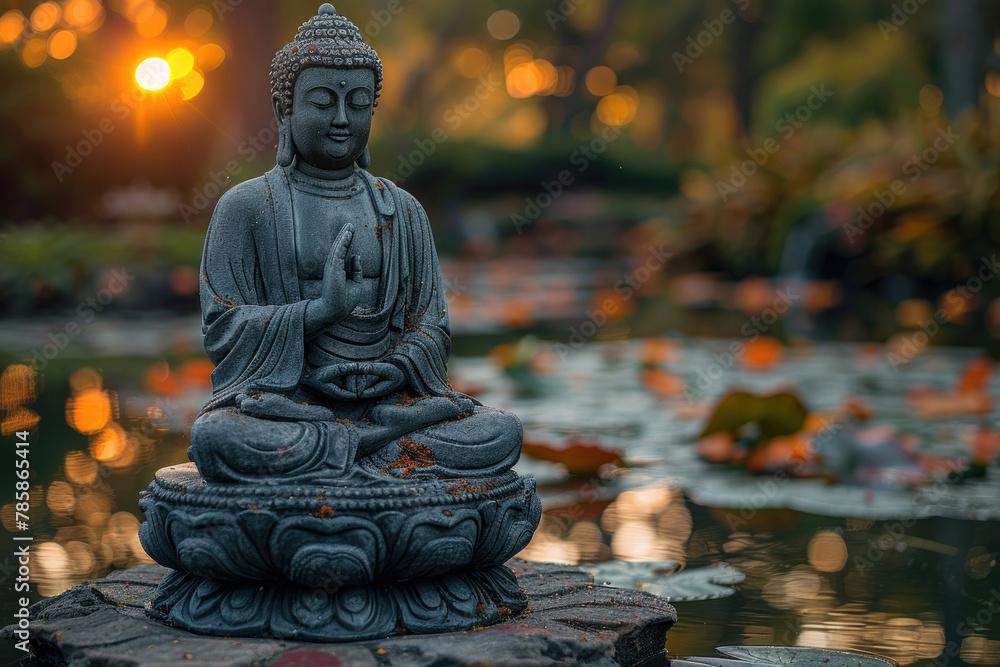 Tranquil image reflecting the essence of Buddha Purnima in serene surroundings