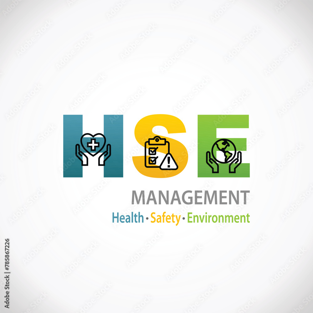 HSE Health Safety Environment Management Design Infographic for business and organization. Standard Safe Industrial Work HSE Health Safety Environment Management Design Infographic for business and organization. Standard Safe Industrial Work
