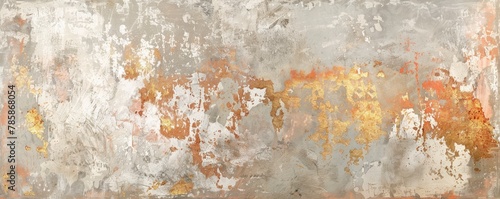 Grey, copper, gold foil, and Italian paint texture