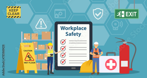 Occupational Workplace Safety Background. Occupational Safety and Health Concept