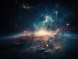 an image of a view of the earth from space, space art, space backround, space atmosphere