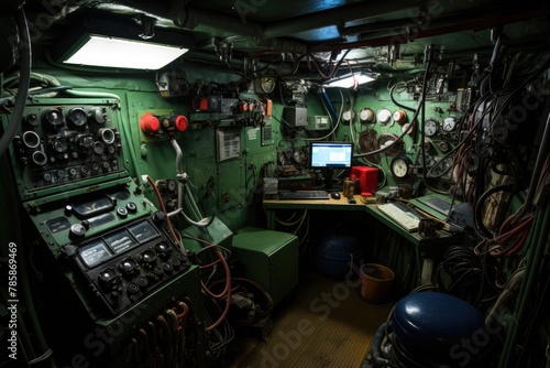 Communications Room Setup: Setting up the communications room inside the submarine.