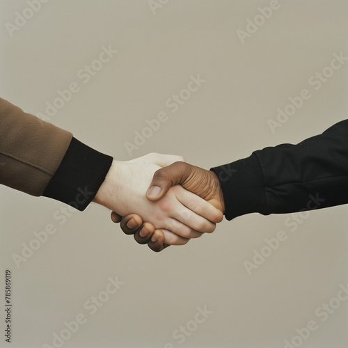 handshake between white and black